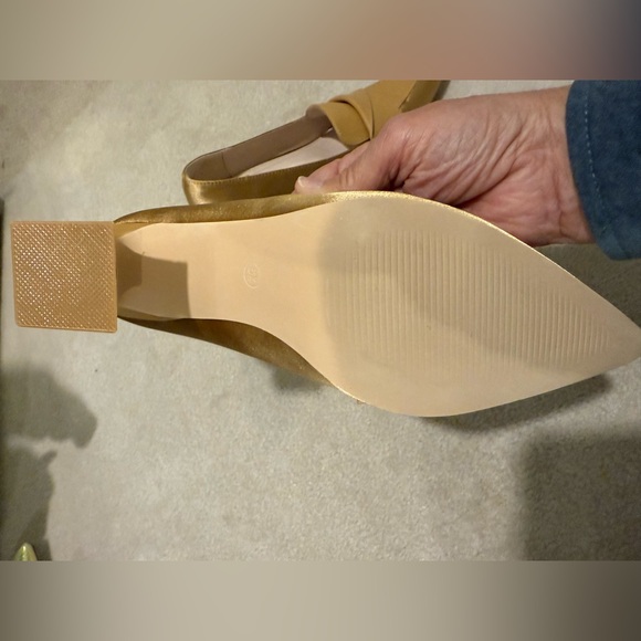 Women's Chunky Block Low Heels Pumps Stitching Retro Work Office Dress Shoes - Picture 3 of 3